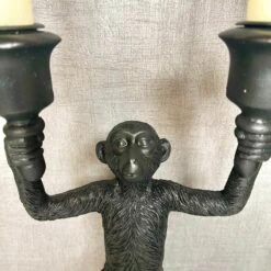 Darthome Limited Black Monkey Double Candlestick Holder -Decor Garden Shop IMG E9989 edited239