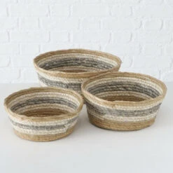Darthome Limited Set Of 3 Woven Corn Husk Storage Baskets