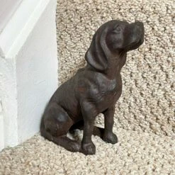 Darthome Limited Cast Iron Sitting Dog Doorstop Ornament 15cm