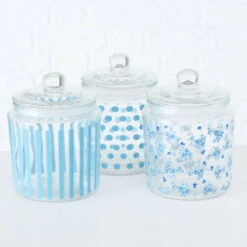 Darthome Limited Blue Tea Coffee Sugar Jars With Lids